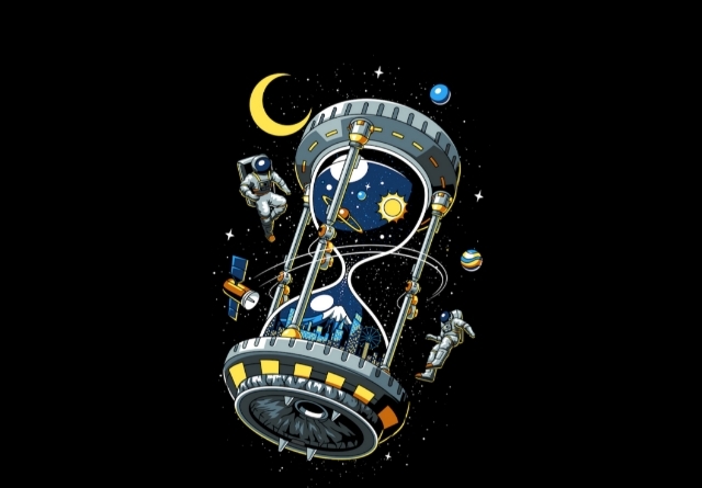 Sand clock in Space